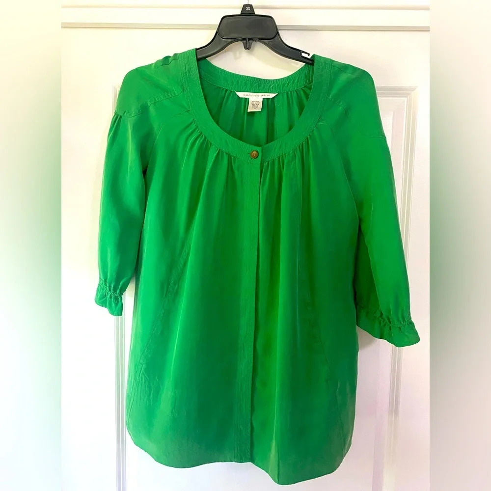 DVF Silk Green Blouse